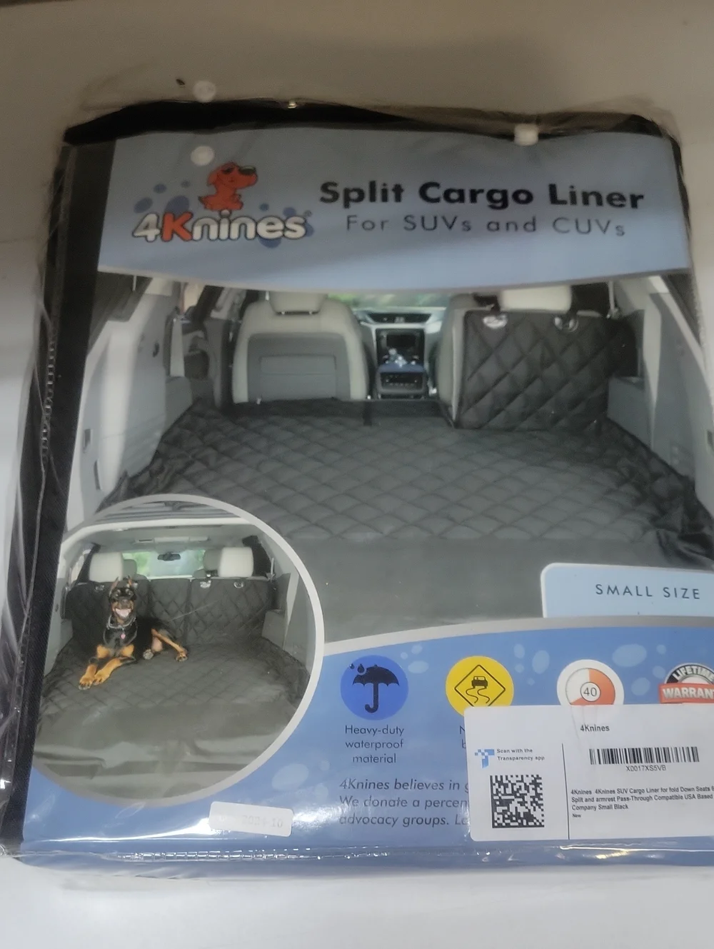 Split Cargo Liner for SUVs & CUVs - Black (Small)